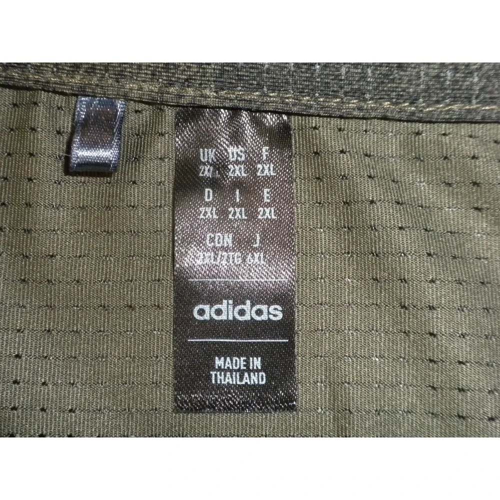 Adidas Polo Shirt Mens 2XL Olive Black Flower Mesh TPC Golf Tour Sleeve Camo